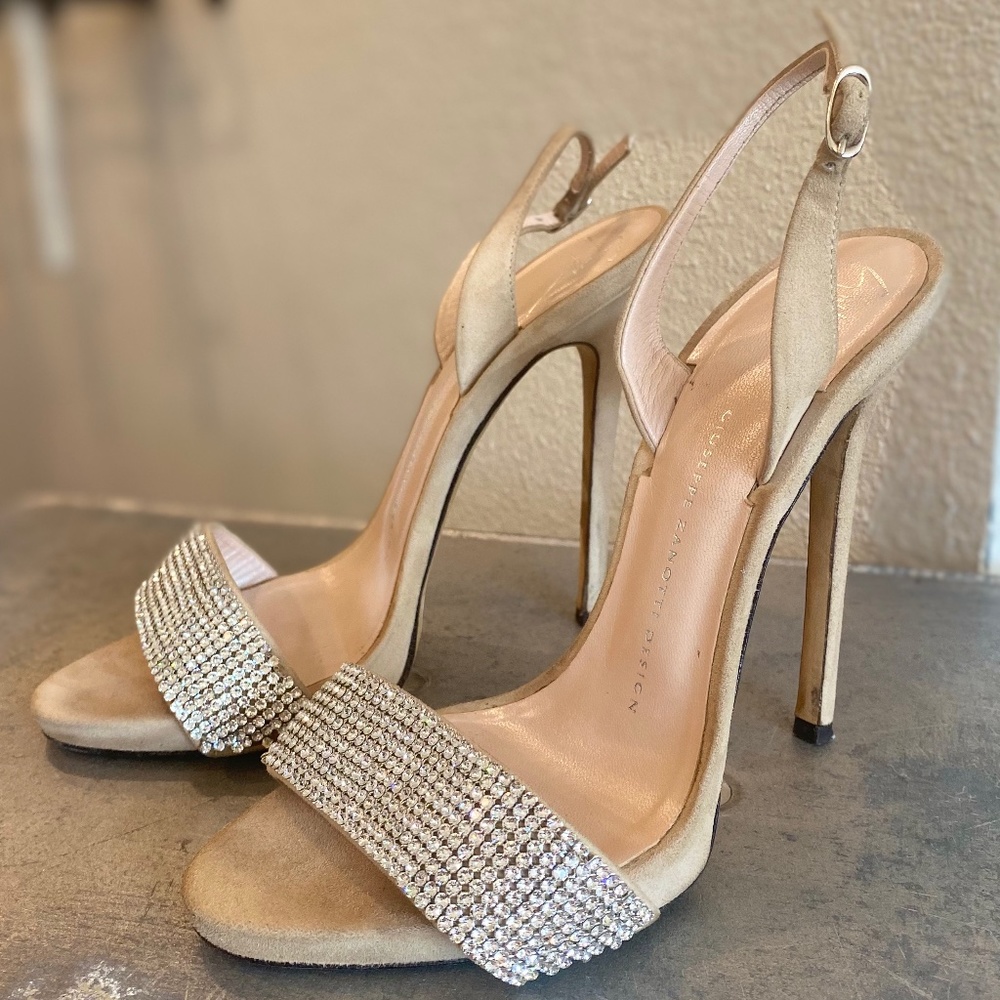 Giuseppe Zanotti Crystal Embellished Slingback Heels